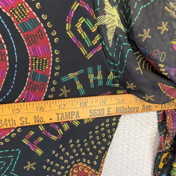 Farm Rio Amazonia Black Graphic Maxi Boho Birds Womens Size XL Boho Colorful - Picture 9 of 10